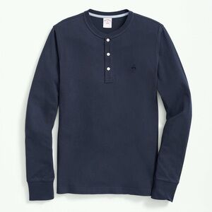 Brooks Brothers Classic Cotton Pique Henley in Navy Men’s Size L